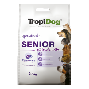 Hrana uscata pentru caini TropiDog,Premium SENIOR, 2.5kg