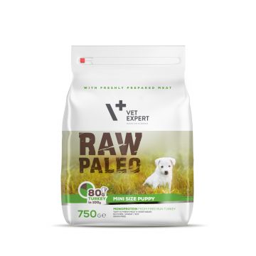 Hrana uscata, RAW PALEO, puppy, rase mici, 750g