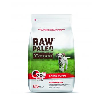 Hrana uscata, RAW PALEO VITA, puppy, rase mari, 2.5 kg