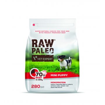 Hrana uscata, RAW PALEO VITA, puppy, rase mici, 280g