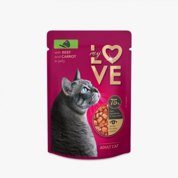 My Love, Hrana umeda pentru pisici, Vita si morcov in jeleu, 24x85g