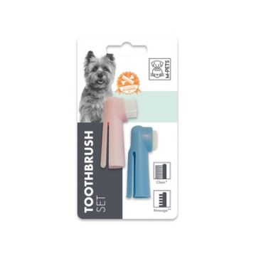 Periuta de dinti pentru caini M-PETS, set, 3x6 cm