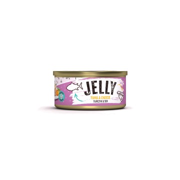 Recompensă umedă pentru pisici adulte Mr. Bandit Jelly, ton și brânză, 80g