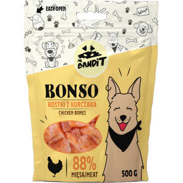 Recompense pentru caini Mr. Bandit BONSO, oase de pui, 500g