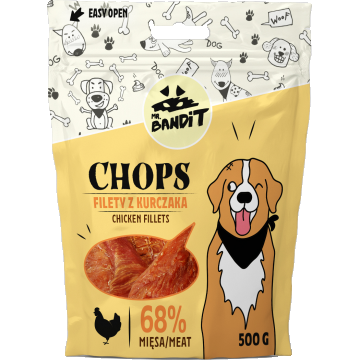 Recompense pentru caini Mr. Bandit CHOPS, pui, 500g