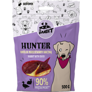 Recompense pentru caini Mr. Bandit HUNTER, iepure si rata, 500g