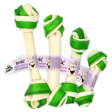 Recompense pentru caini Mr. Bandit Knotted Bone, os innodat verde de 10 cm