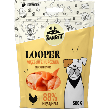 Recompense pentru caini Mr. Bandit LOOPER, pui, 500g