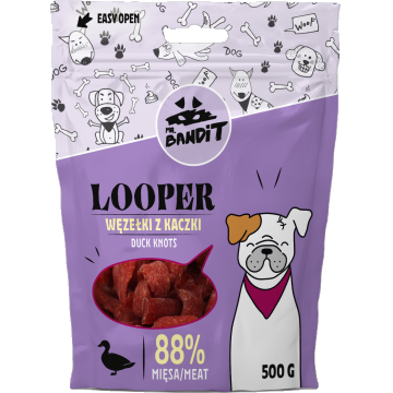 Recompense pentru caini Mr. Bandit LOOPER, rata, 500g