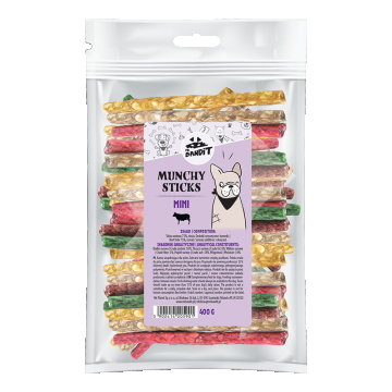 Recompense pentru caini Mr. Bandit Munchy Sticks MINI, 400g, 100 buc.