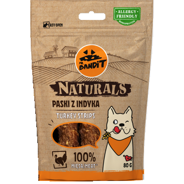 Recompense pentru caini Mr. Bandit Natural, curcan, 80g