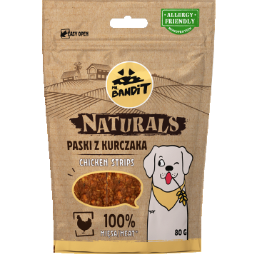 Recompense pentru caini Mr. Bandit Natural, pui, 80g