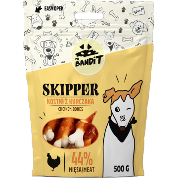 Recompense pentru caini Mr. Bandit SKIPPER, ase de pui, 500g