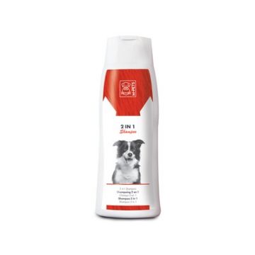 Sampon pentru caini 2 in 1, sampon si balsam, M-PET, 250ml