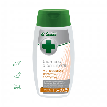 Sampon si balsam pentru caini si pisici, IODOFOR , Dr. Seidel, 100 ml