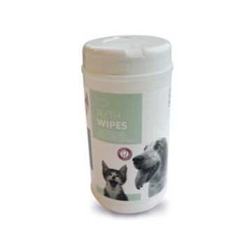 Servetele pentru igiena dintilor Teeth Wipes M-PETS, 18x20,5 cm, 40 buc