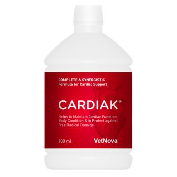 Supliment alimentar pentru sprijinul functiei cardiace la caini si pisici, CARDIAK® VetNova, 400 ml