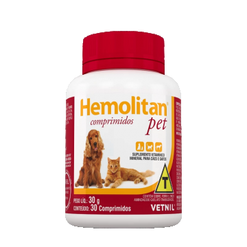 Vitamine și oligoelemente, precursor al metabolismului celular, Hemolitan® Pet, Vetnil, 30 comprimate