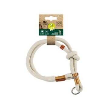 Zgarda pentru caini, ECO M-PETS, alb, M, 0,8 cm x 45 cm