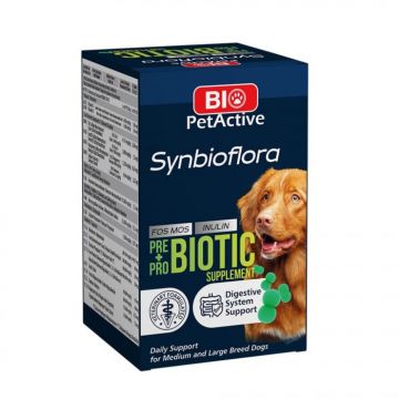 Bio PetActive Synbioflora pentru Caini de Talie Medie si Mare 60 tablete