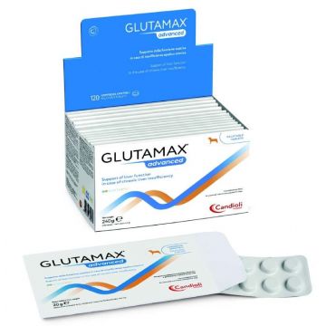 GLUTAMAX Advanced, supliment hepatic pentru caini, 120 tablete masticabile