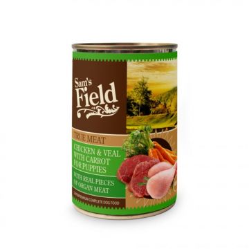 Hrana Umeda caine, Sam s field true meat chicken veal with carrot for puppies 400gr