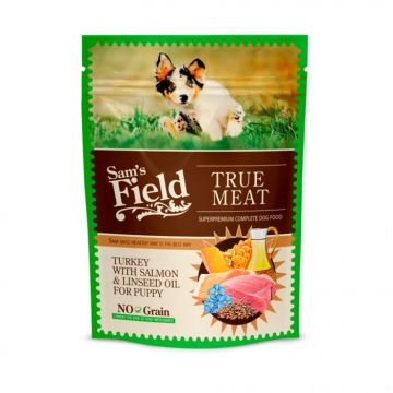 Hrana Umeda caini, Sam s field dog pouch turkey with salmon linseed oil for puppy 260gr