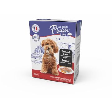 Hrana umeda pentru caini Plaisir Chef, Pate cu vita, cartofi si morcovi, 12 x 380g