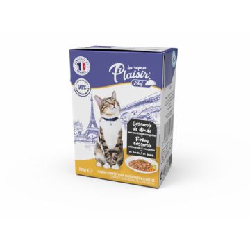 Hrana umeda pentru pisici sterilizate Plaisir Chef, File cu curcan si morcovi, 16 x 190g