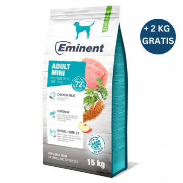 Hrana uscata pentru caini Eminent Mini Adult, 15kg + 2kg