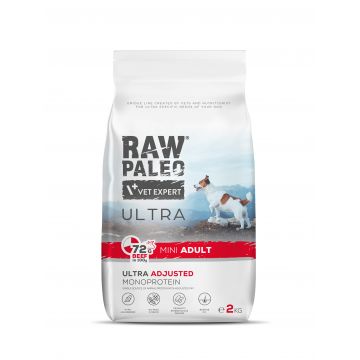 Hrană uscată pentru câini Raw Paleo Ultra Beef Mini Adult 2kg