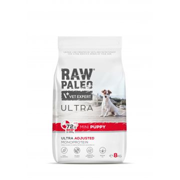 Hrană uscată pentru câini Raw Paleo Ultra Beef Mini Puppy 8kg