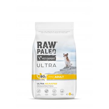 Hrană uscată pentru câini Raw Paleo Ultra Turkey Mini Adult  8kg