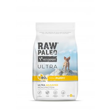 Hrană uscată pentru câini Raw Paleo Ultra Turkey Mini Puppy 8kg