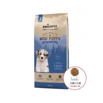 Hrana uscata pentru caini super premium CHICOPEE CNL Maxi Puppy PoultryMillet 15kg