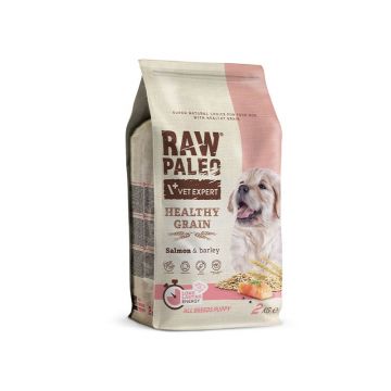 Hrana uscata pentru catei, RAW PALEO HEALTHY GRAIN, somon, 10 kg