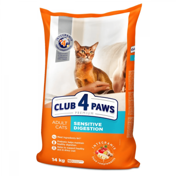 Hrana uscata pentru pisici adulte, CLUB 4 PAWS PREMIUM DIGESTIE SENSIBILĂ , 14 kg