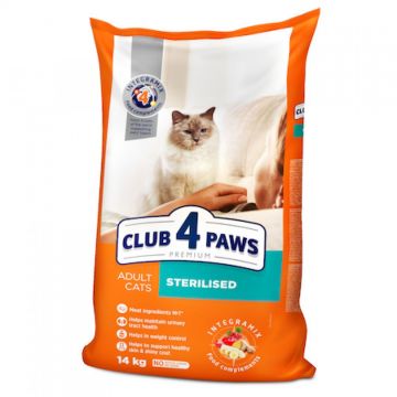 Hrana uscata pentru pisici sterilizate, CLUB 4 PAWS PREMIUM, 14 kg