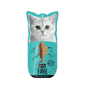 Recompense lichde pentru pisici Kit Cat Fillet Fresh, ton si fibre, hairball, 30g