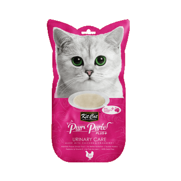 Recompense lichde pentru pisici Kit Cat Purr Puree Plus+ Urinary Care, pui si merisoare, 4x15g