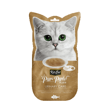 Recompense lichde pentru pisici Kit Cat Purr Puree Plus+ Urinary Care, ton si merisoare, 4x15g