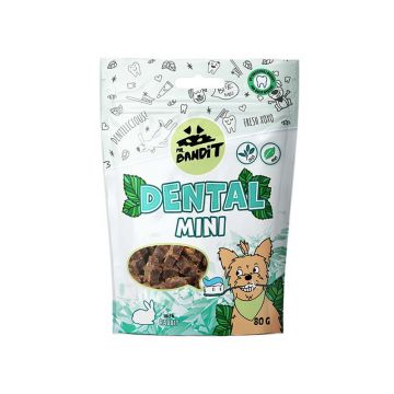 Recompense pentru caini Mr. Bandit Dental Mini, iepure, 80g