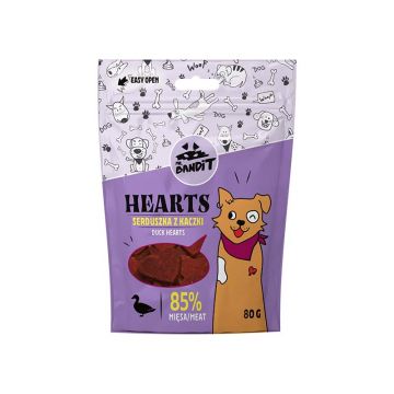 Recompense pentru caini, Mr Bandit HEARTS, inimi de rata, 80g