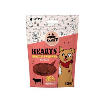 Recompense pentru caini, Mr Bandit HEARTS, inimi de vita, 500g