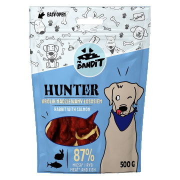 Recompense pentru caini Mr. Bandit HUNTER, iepure si peste, 500 g