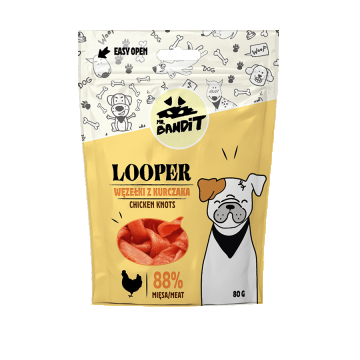 Recompense pentru caini Mr. Bandit LOOPER, pui, 80 g