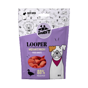 Recompense pentru caini Mr. Bandit LOOPER, rata, 80 g