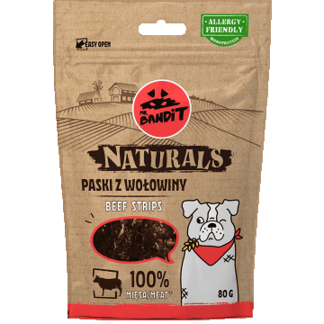 Recompense pentru caini Mr. Bandit Natural Stripes, vita, 80gr