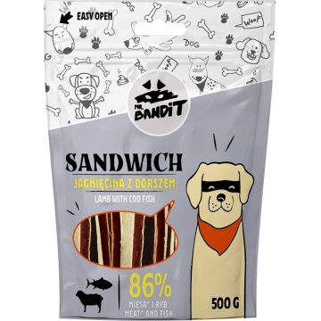 Recompense pentru caini Mr. Bandit SANDWICH lamb 500g