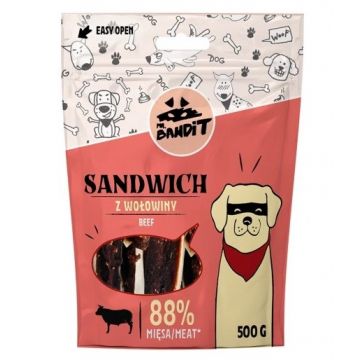 Recompense pentru caini Mr. Bandit SANDWICH, vita, 500 g